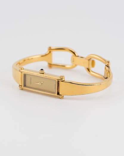 90s GUCCI 1500L Gold Bangle Watch