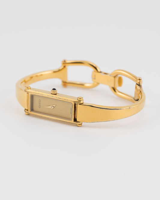 90s GUCCI 1500L Gold Bangle Watch