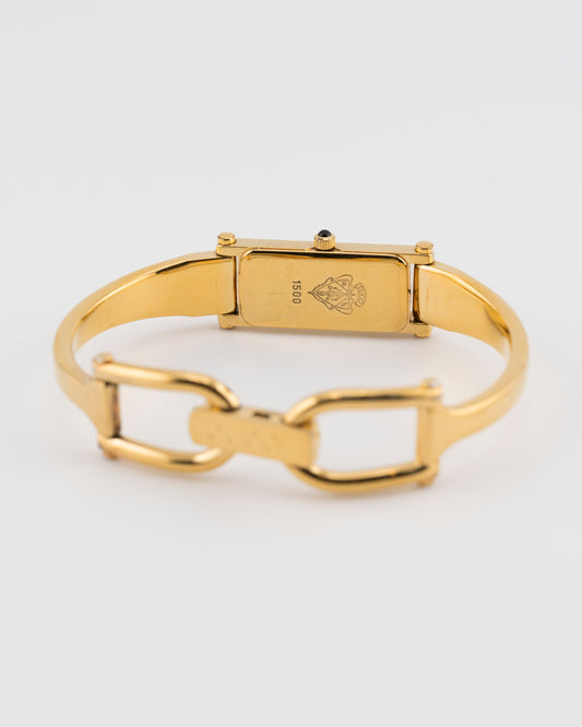 90s GUCCI 1500L Gold Bangle Watch