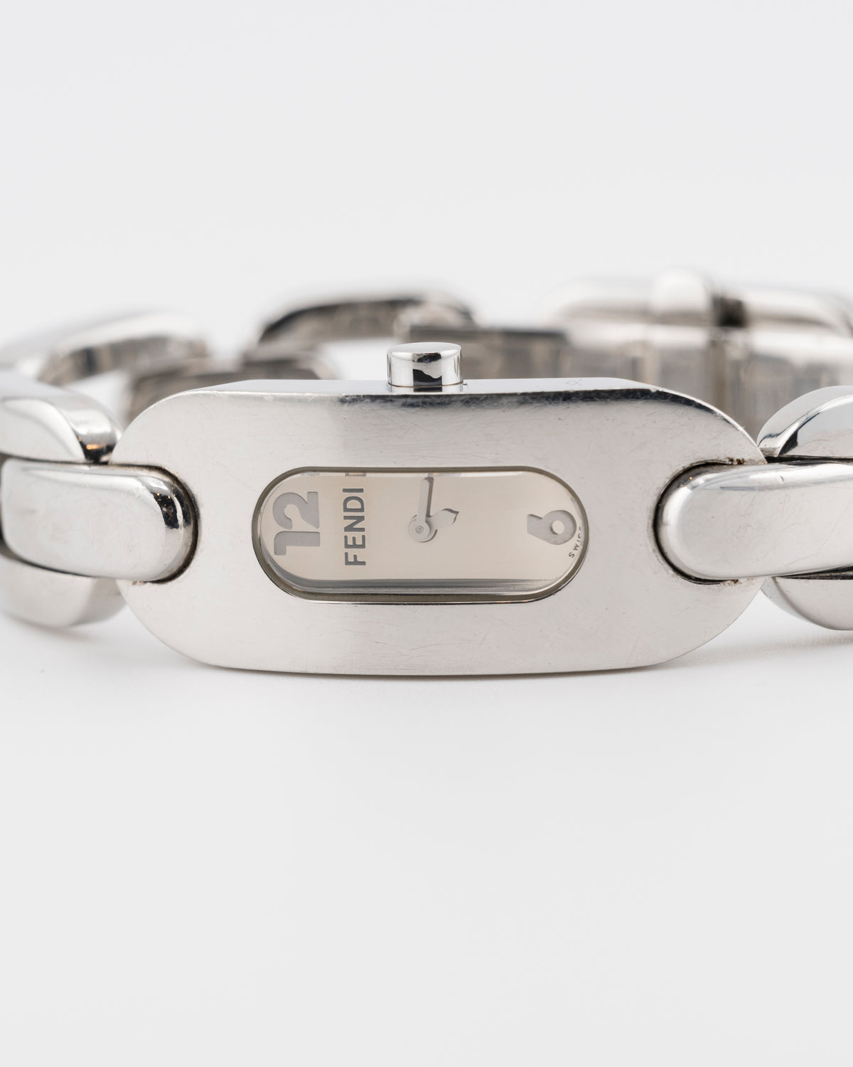 2000s FENDI 3400L Silver Chunky Chain Watch