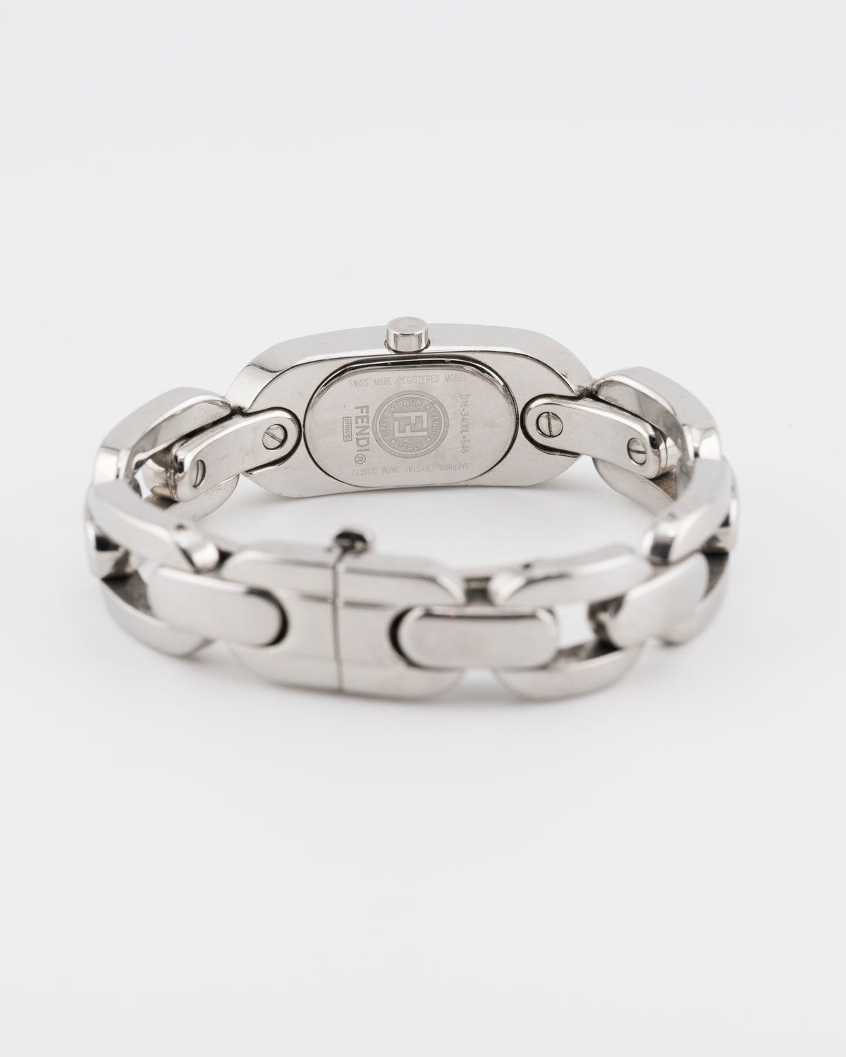 2000s FENDI 3400L Silver Chunky Chain Watch