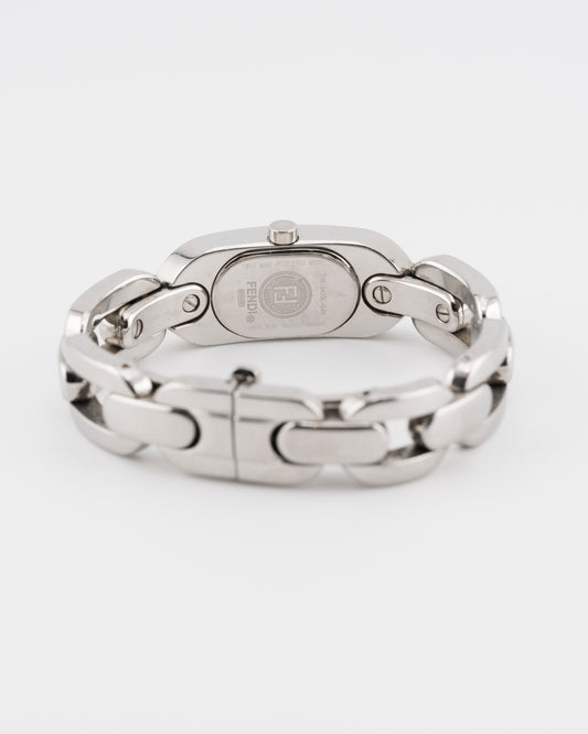 2000s FENDI 3400L Silver Chunky Chain Watch