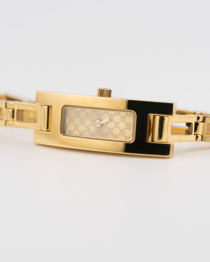 2000s GUCCI 3900L Gold GG Monogram Watch