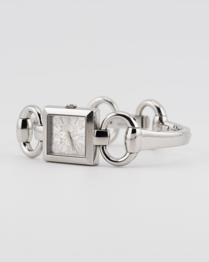 2000s GUCCI 120 Tornabuoni Silver GG Monogram Dial Watch