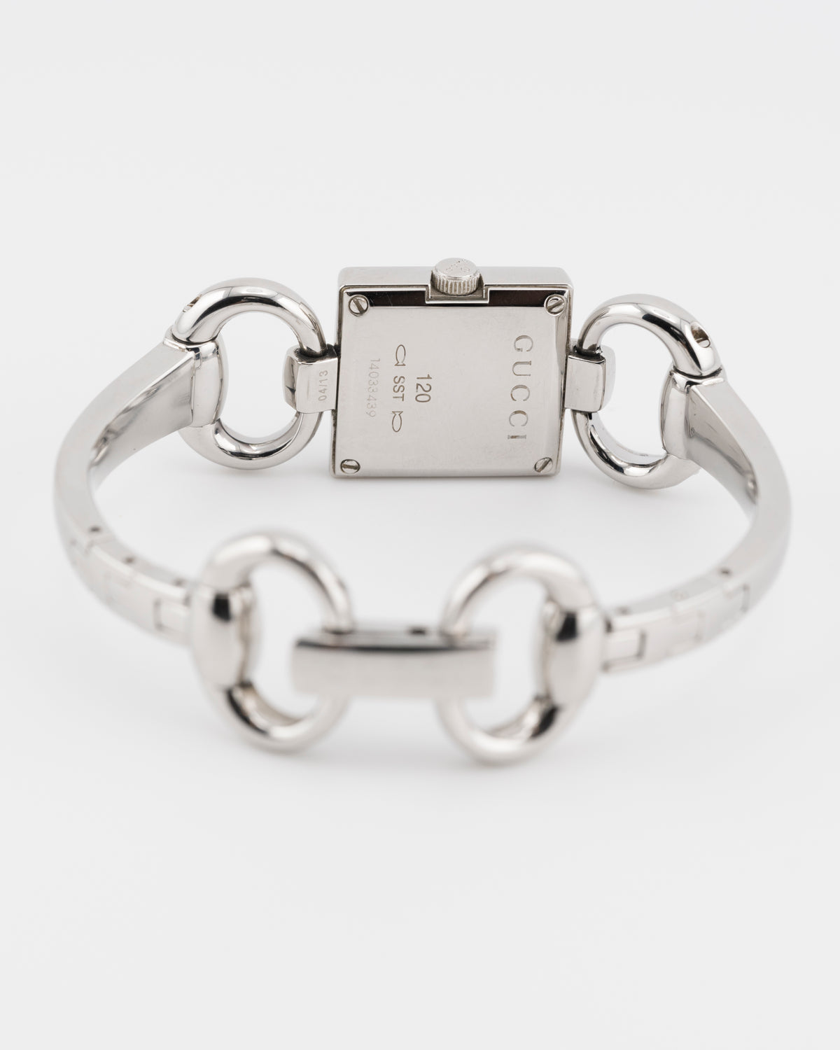 2000s GUCCI 120 Tornabuoni Silver GG Monogram Dial Watch