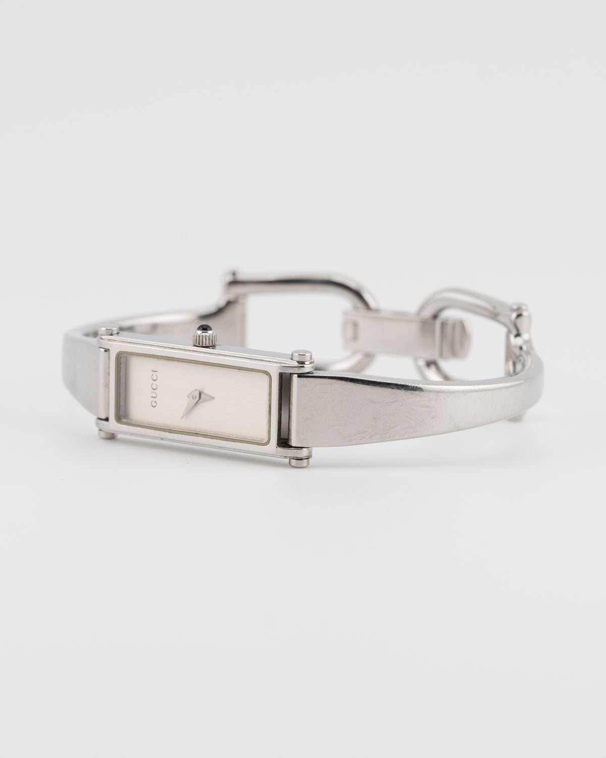 90s GUCCI 1500L Silver Bangle Watch