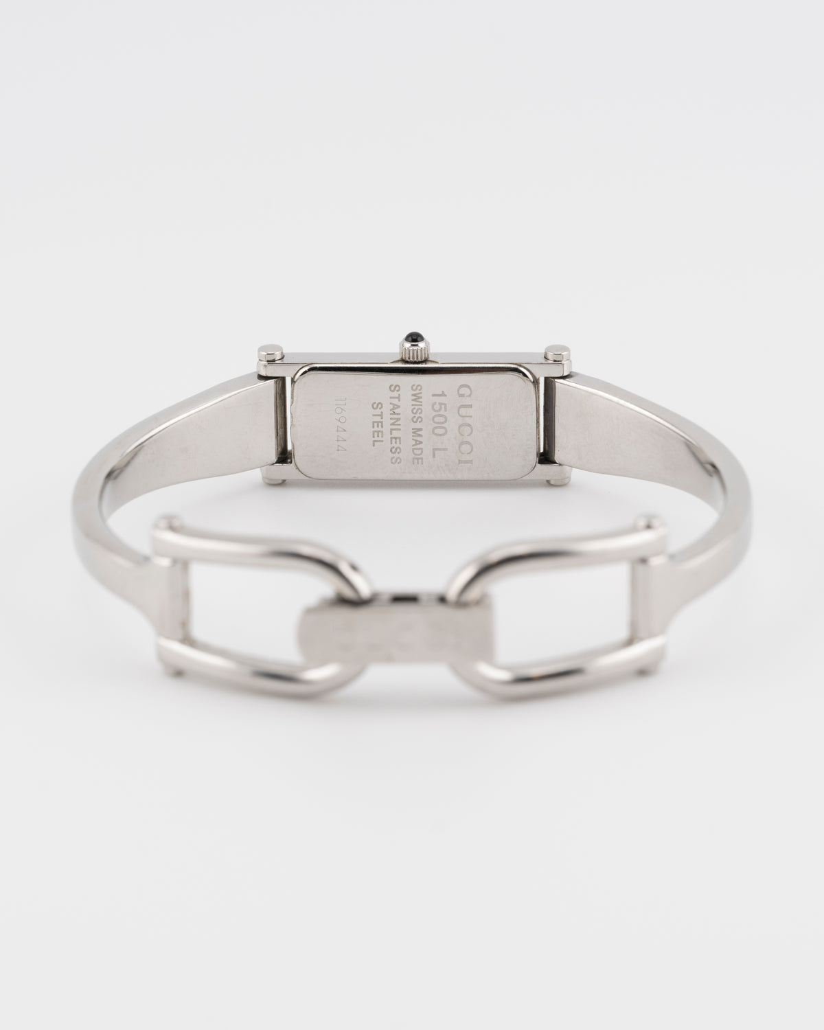 90s GUCCI 1500L Silver Bangle Watch