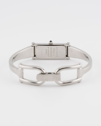 90s GUCCI 1500L Silver Bangle Watch