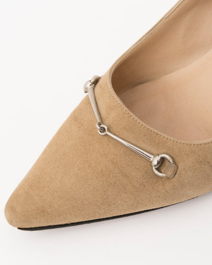 90s GUCCI Tom Ford Era Suede Horsebit Kitten Heels (35.5)