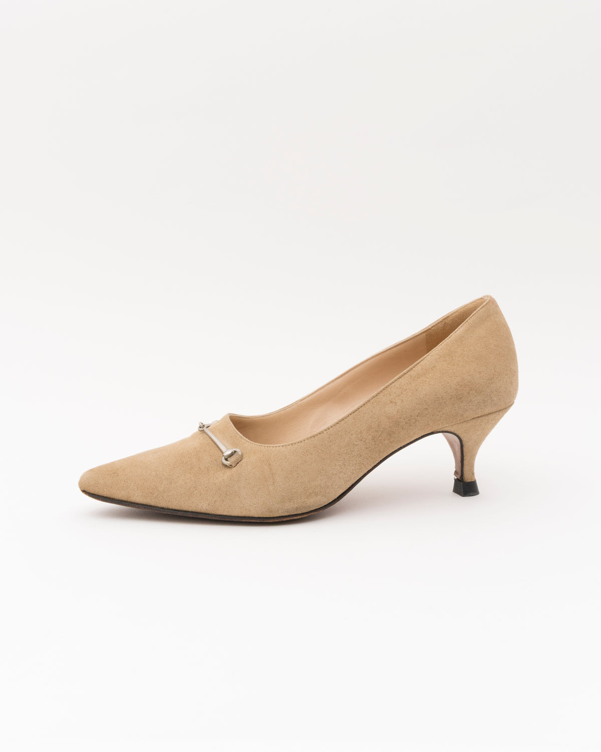 90s GUCCI Tom Ford Era Suede Horsebit Kitten Heels (35.5)