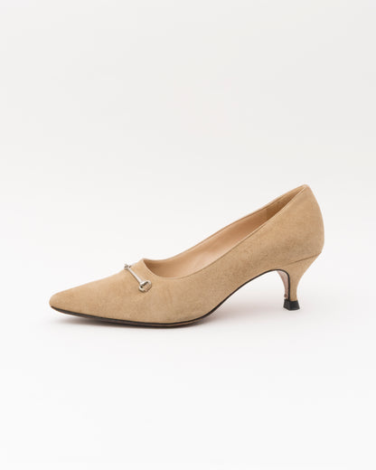 90s GUCCI Tom Ford Era Suede Horsebit Kitten Heels (35.5)