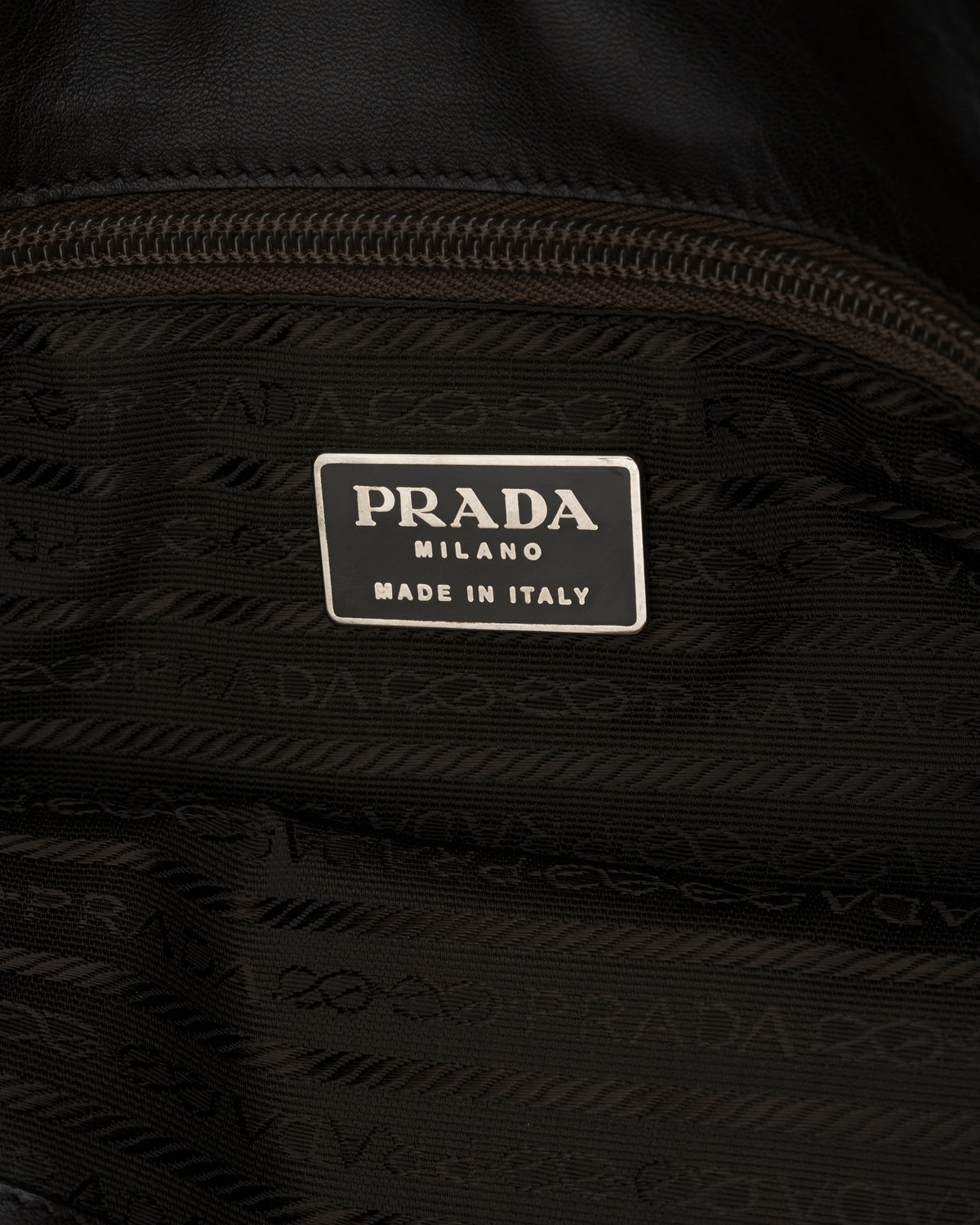 90s PRADA Deep Brown Nappa Leather Tortoiseshell Chain Tote