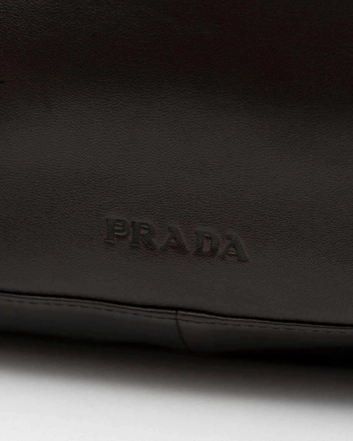 90s PRADA Deep Brown Nappa Leather Tortoiseshell Chain Tote