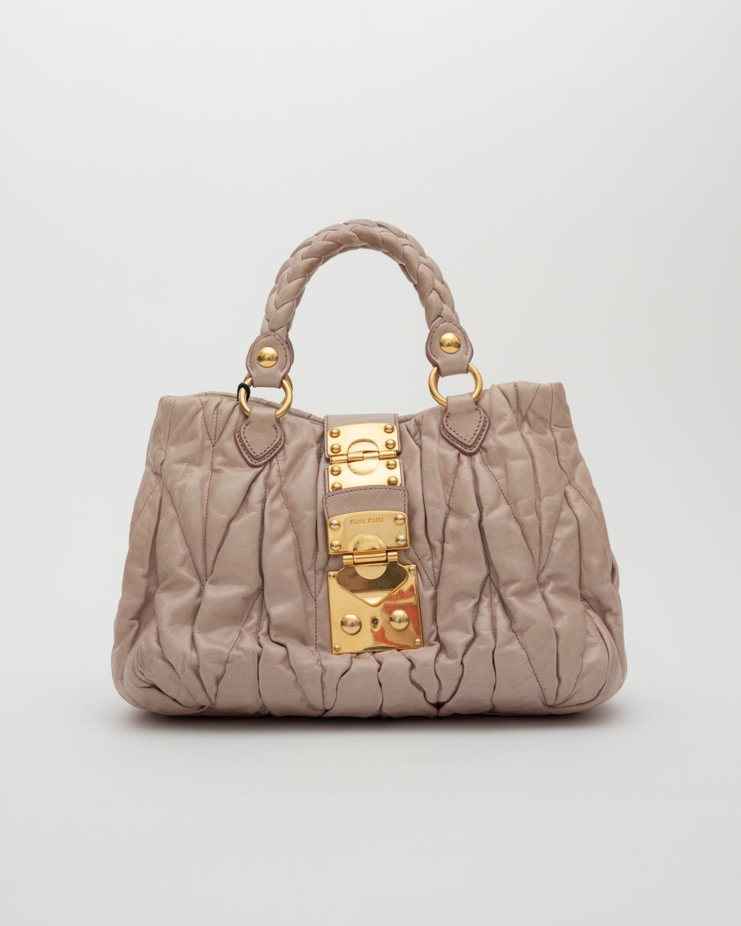 2000s MIU MIU Blush Matelasse Bag (as is)