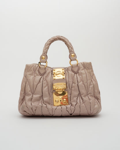 2000s MIU MIU Blush Matelasse Bag (as is)