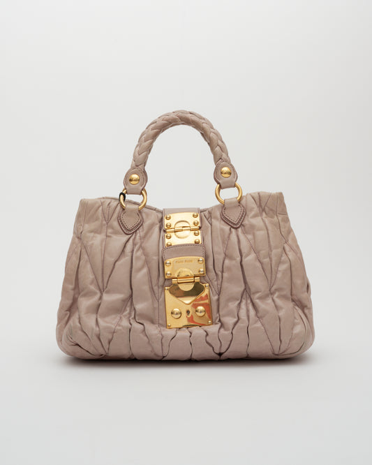 2000s MIU MIU Blush Matelasse Bag (as is)
