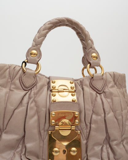 2000s MIU MIU Blush Matelasse Bag (as is)