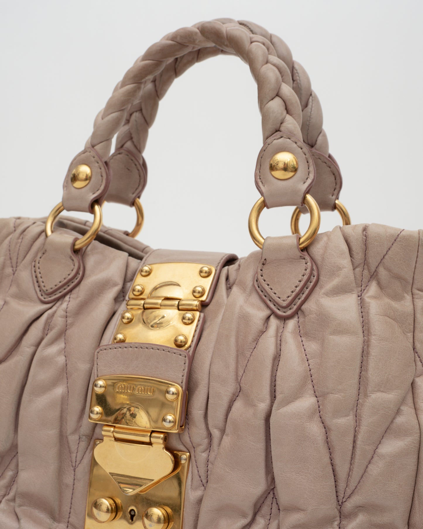 2000s MIU MIU Blush Matelasse Bag (as is)