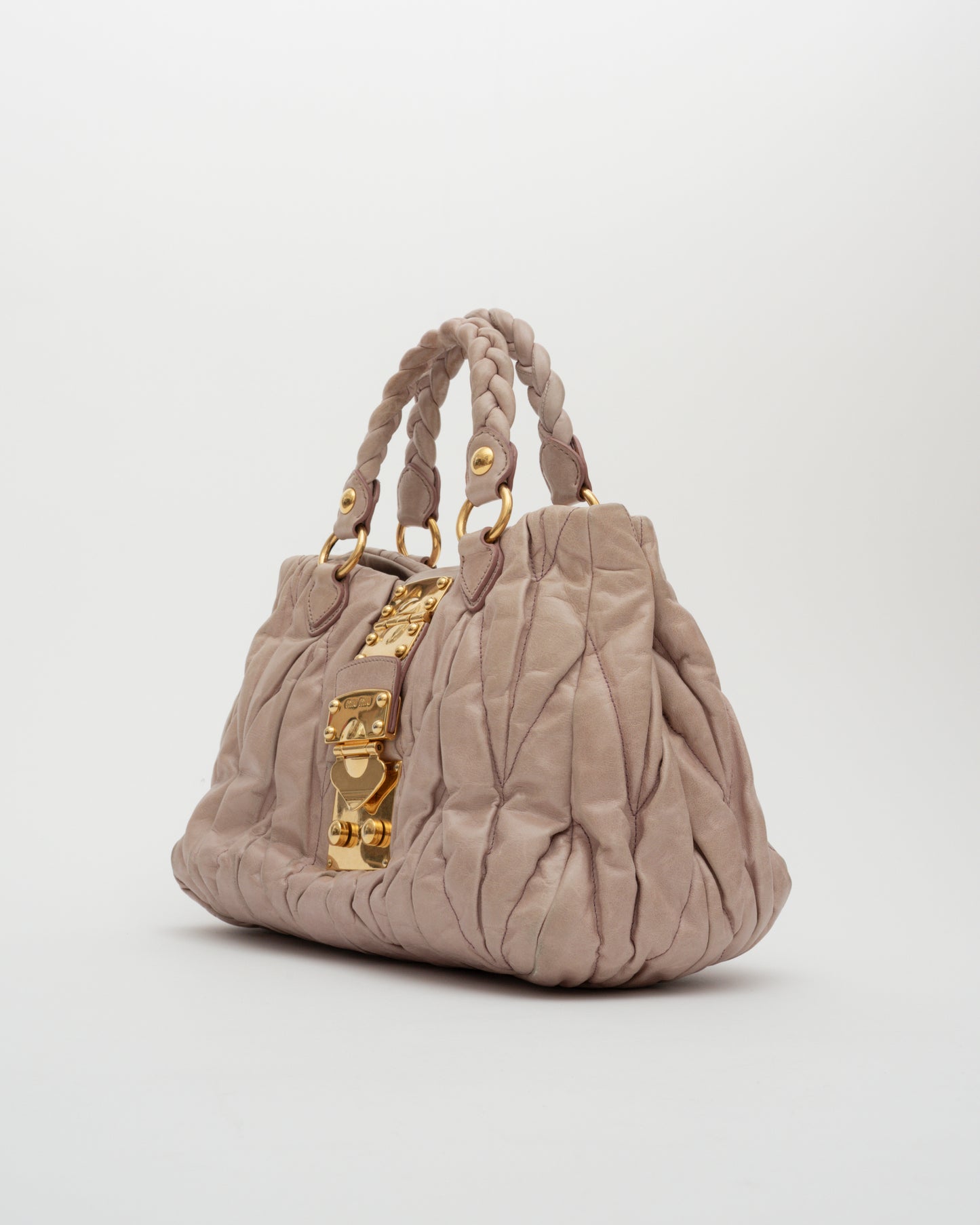 2000s MIU MIU Blush Matelasse Bag (as is)