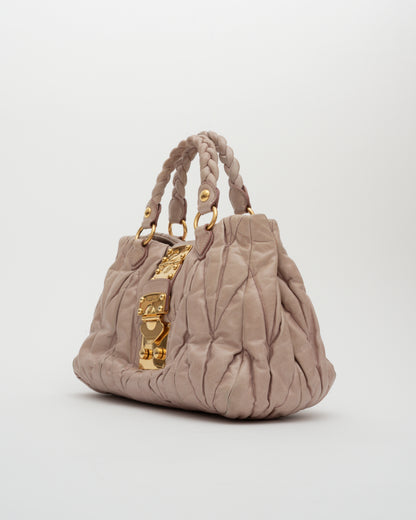 2000s MIU MIU Blush Matelasse Bag (as is)
