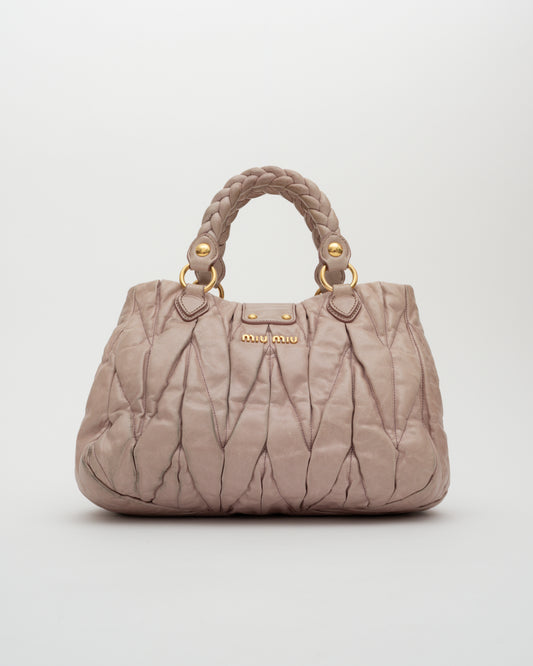 2000s MIU MIU Blush Matelasse Bag (as is)