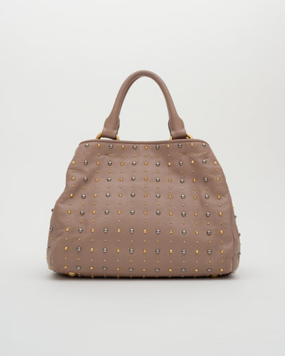 2000s MIU MIU Dusty Rose Studded Two-Way Bag