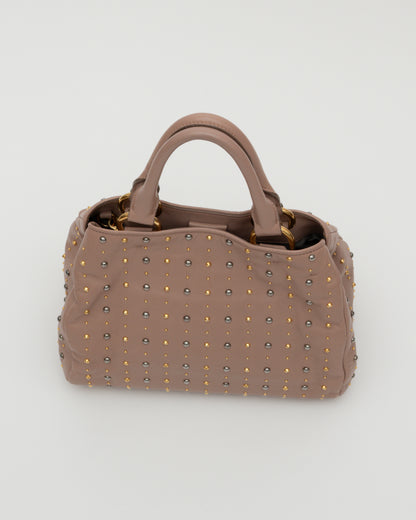 2000s MIU MIU Dusty Rose Studded Two-Way Bag