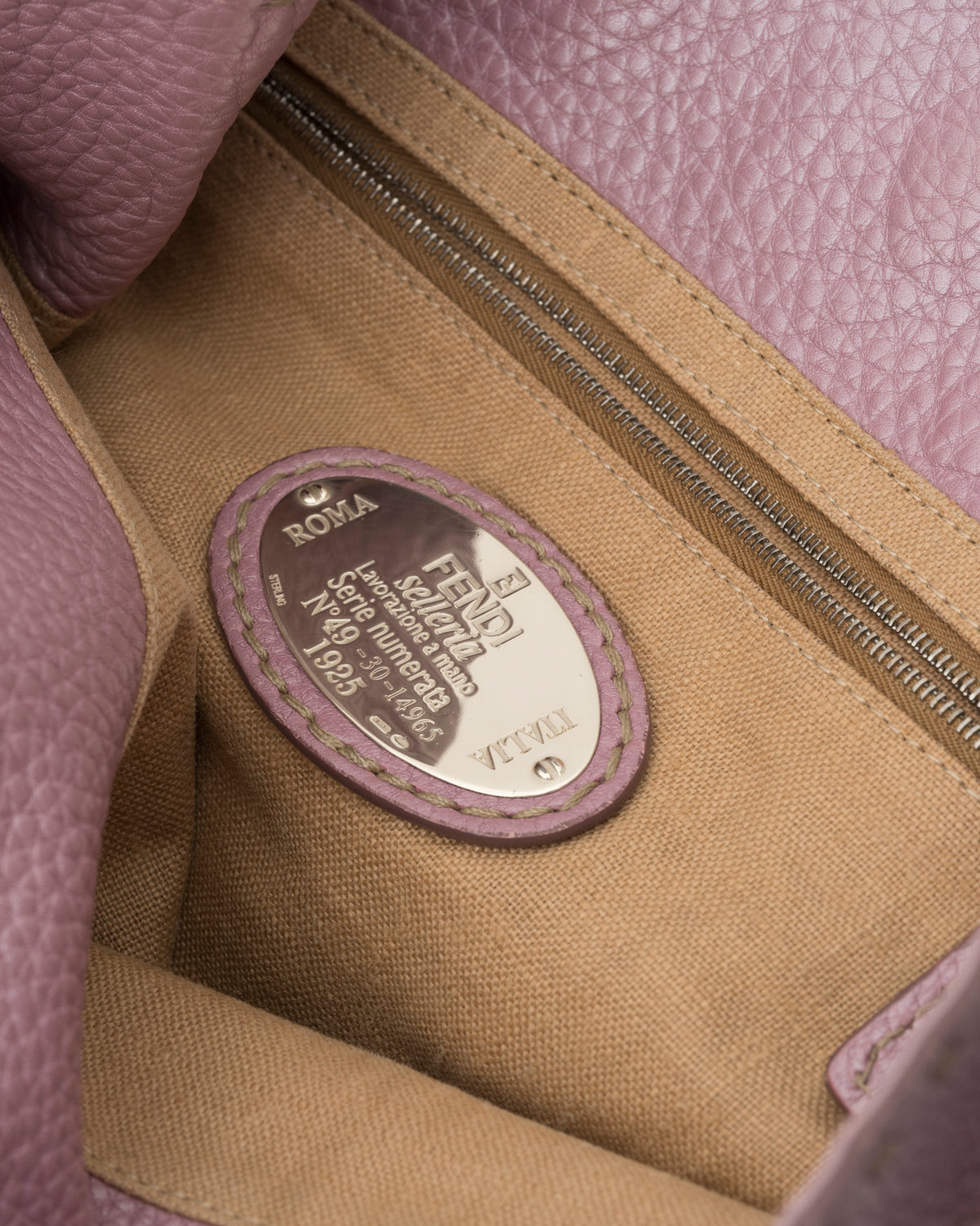 2000s FENDI Selleria Lilac Pebbled Leather Hobo Bag