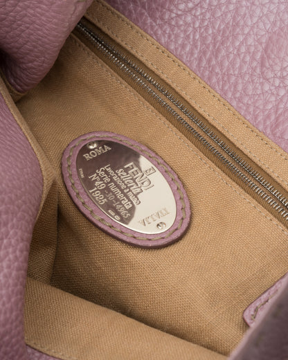 2000s FENDI Selleria Lilac Pebbled Leather Hobo Bag