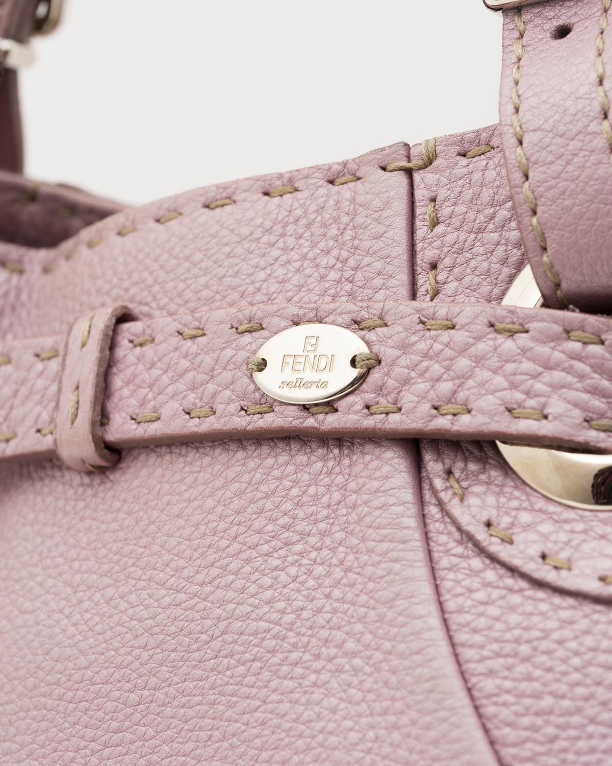 2000s FENDI Selleria Lilac Pebbled Leather Hobo Bag