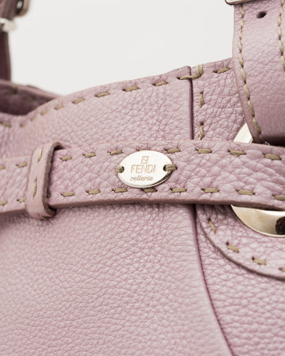 2000s FENDI Selleria Lilac Pebbled Leather Hobo Bag