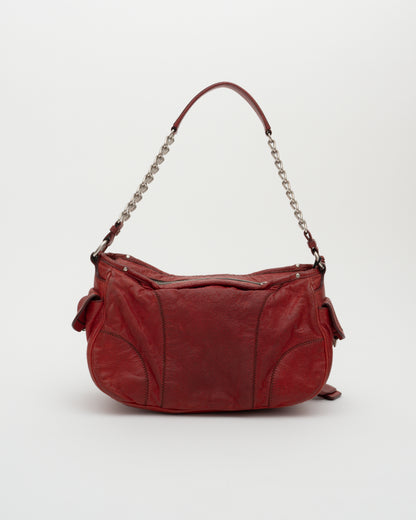 2000s MIU MIU Red Patchwork Leather Bag