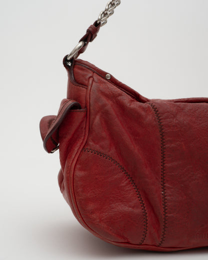 2000s MIU MIU Red Patchwork Leather Bag