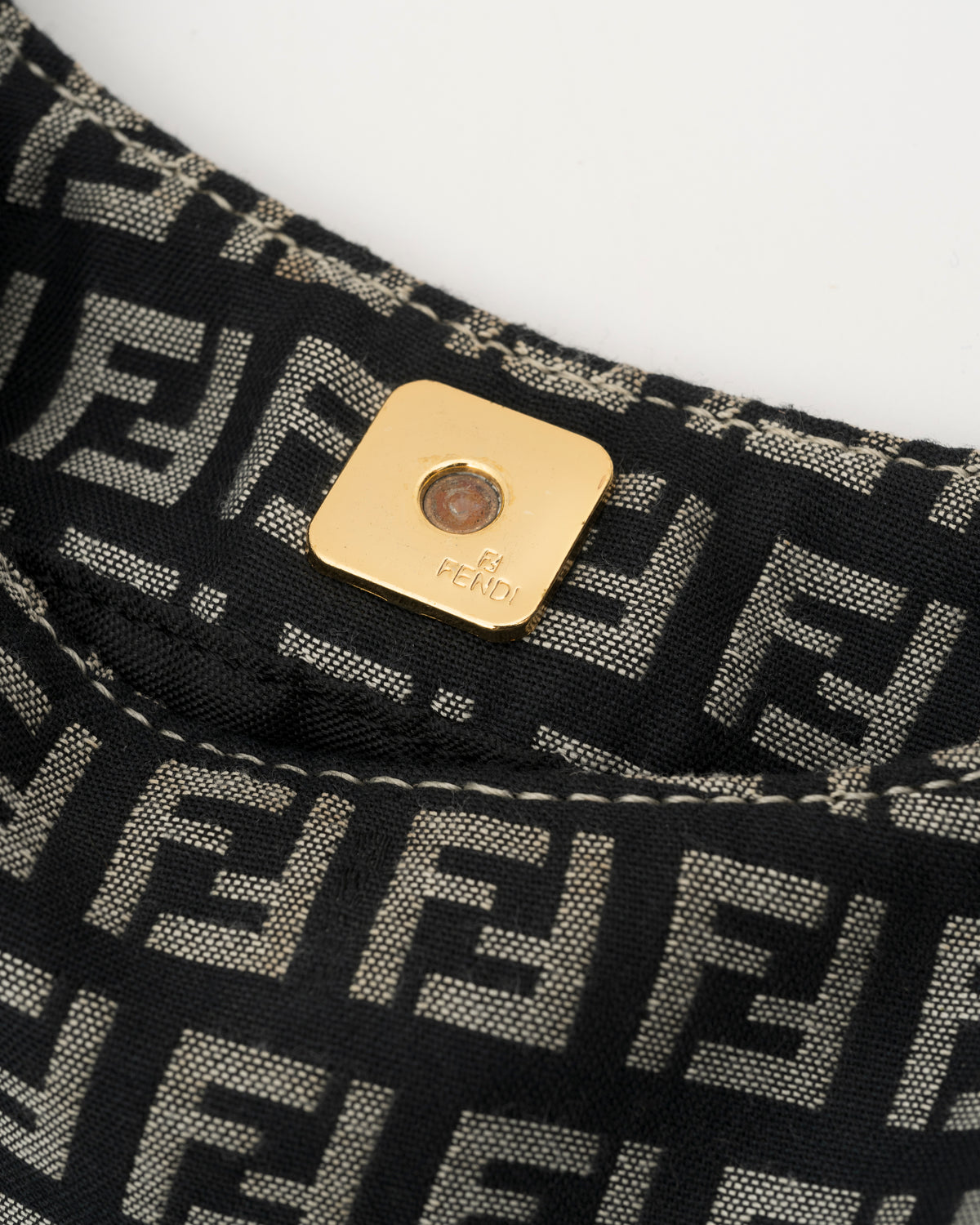 2000s FENDI Navy Zucchino Canvas Hobo Bag w/Pink Leather Trim