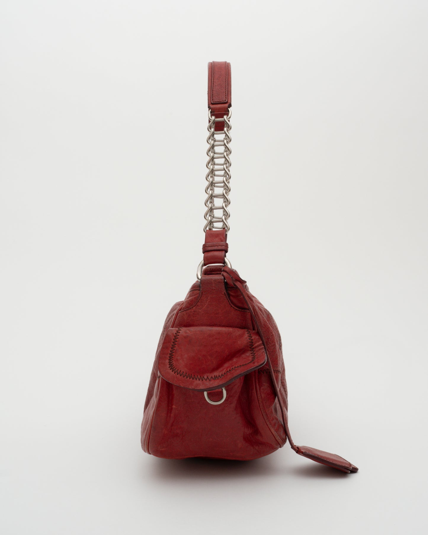 2000s MIU MIU Red Patchwork Leather Bag
