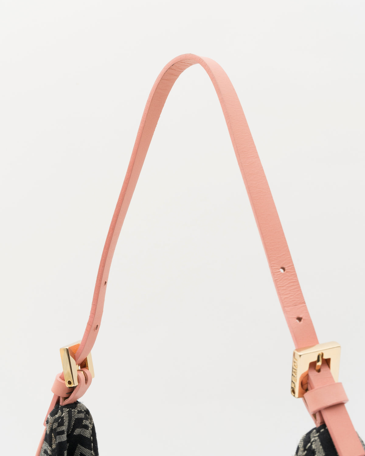2000s FENDI Navy Zucchino Canvas Hobo Bag w/Pink Leather Trim