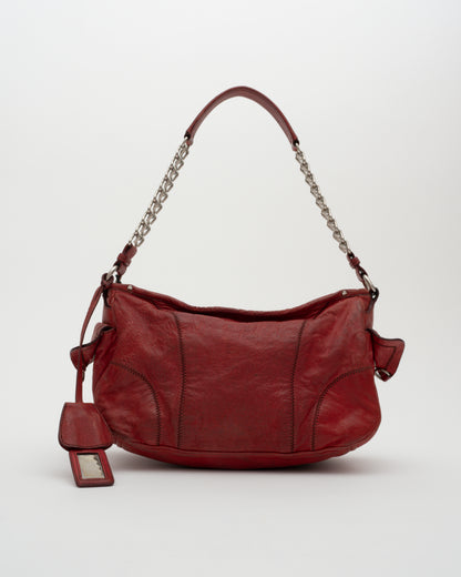 2000s MIU MIU Red Patchwork Leather Bag