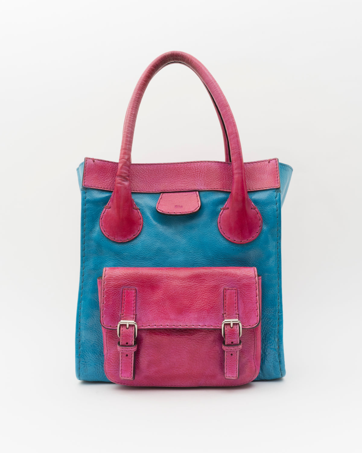 2000s CHLOE Aqua & Bubble Gum Pink Edith Bag