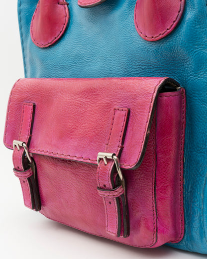 2000s CHLOE Aqua & Bubble Gum Pink Edith Bag