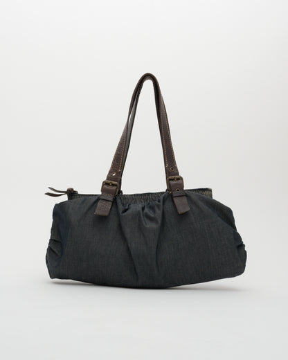 2000s MIU MIU Ruched Denim Bowling Bag