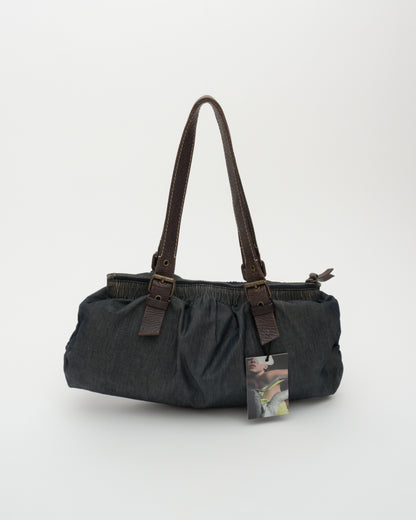 2000s MIU MIU Ruched Denim Bowling Bag
