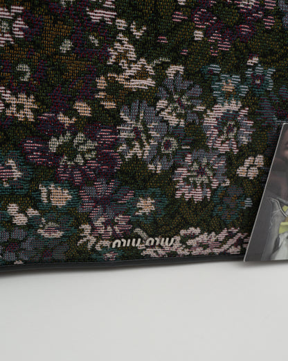 AW2016 MIU MIU Appliqued Floral Jacquard Club Shoulder Bag