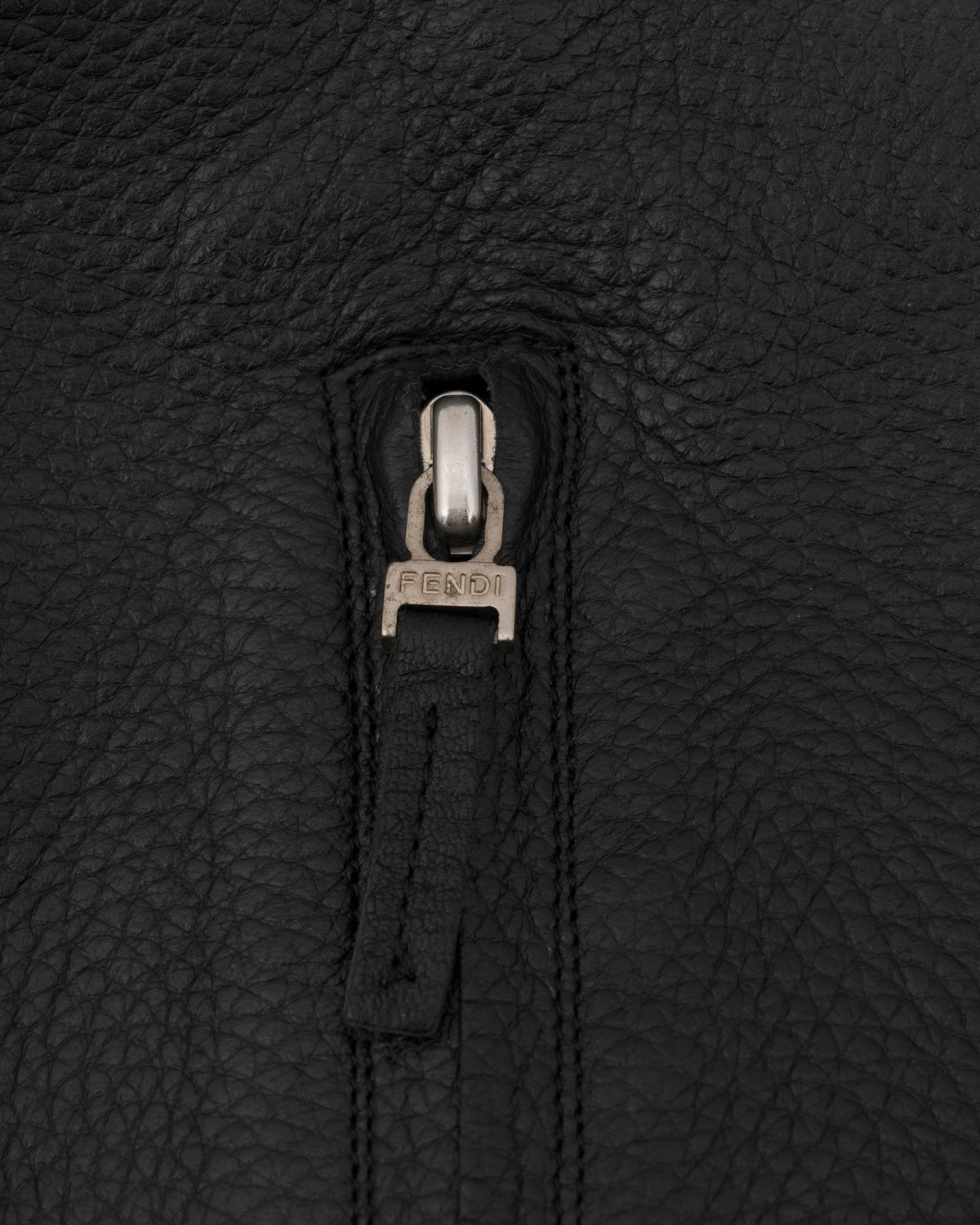 2000s FENDI Black Pebbled Leather Tall Boots (35.5)