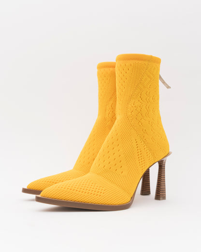 SS2019 FENDI FFrame Yellow Jacquard Booties (38)