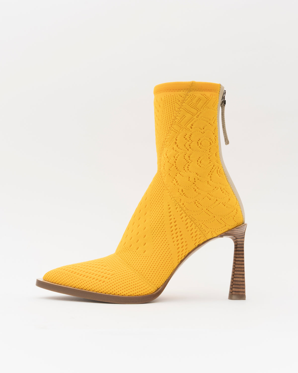 SS2019 FENDI FFrame Yellow Jacquard Booties (38)