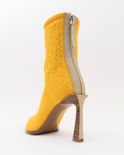 SS2019 FENDI FFrame Yellow Jacquard Booties (38)