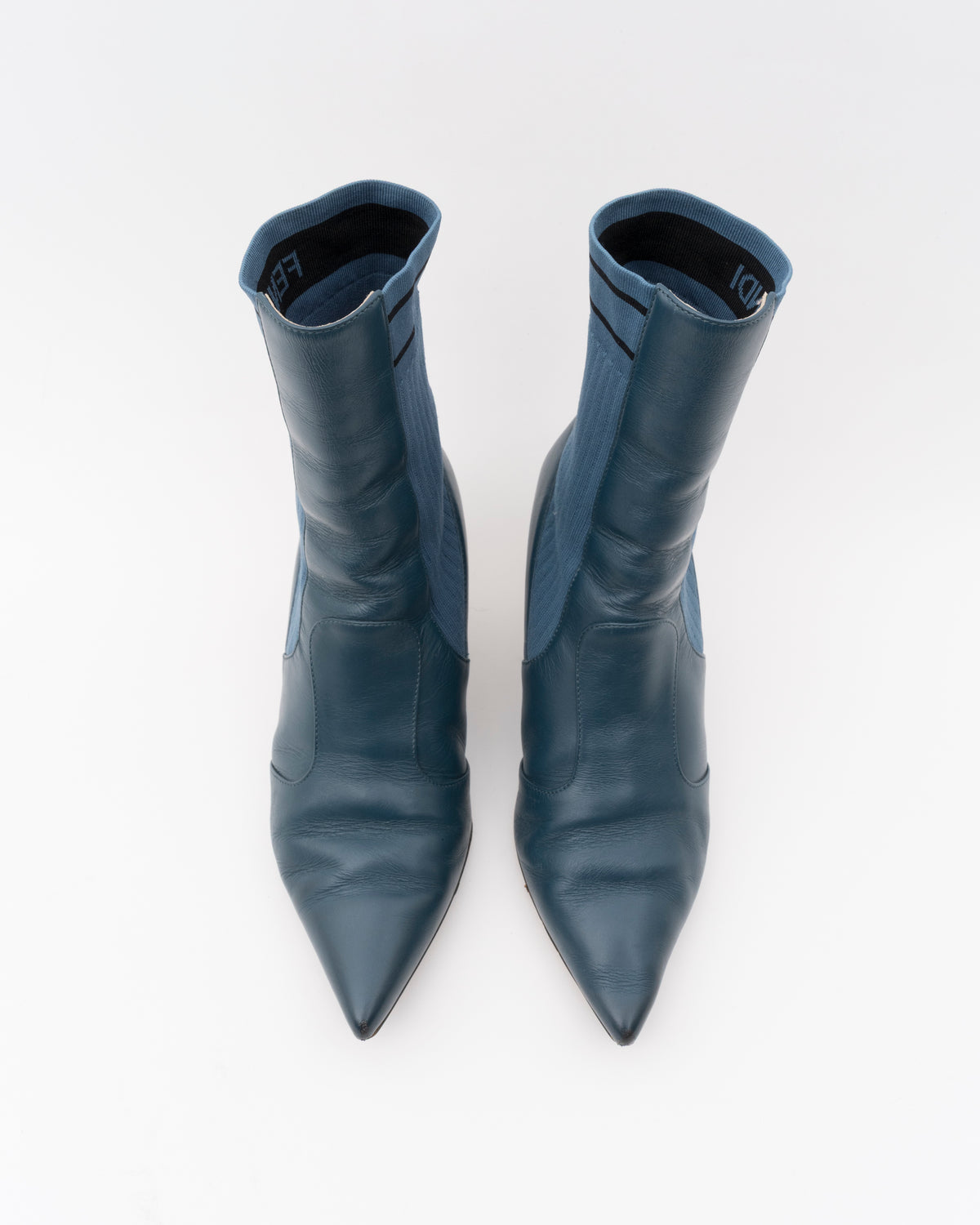 2017 FENDI Rockoko Sock Boots in Blue (37)(as is)