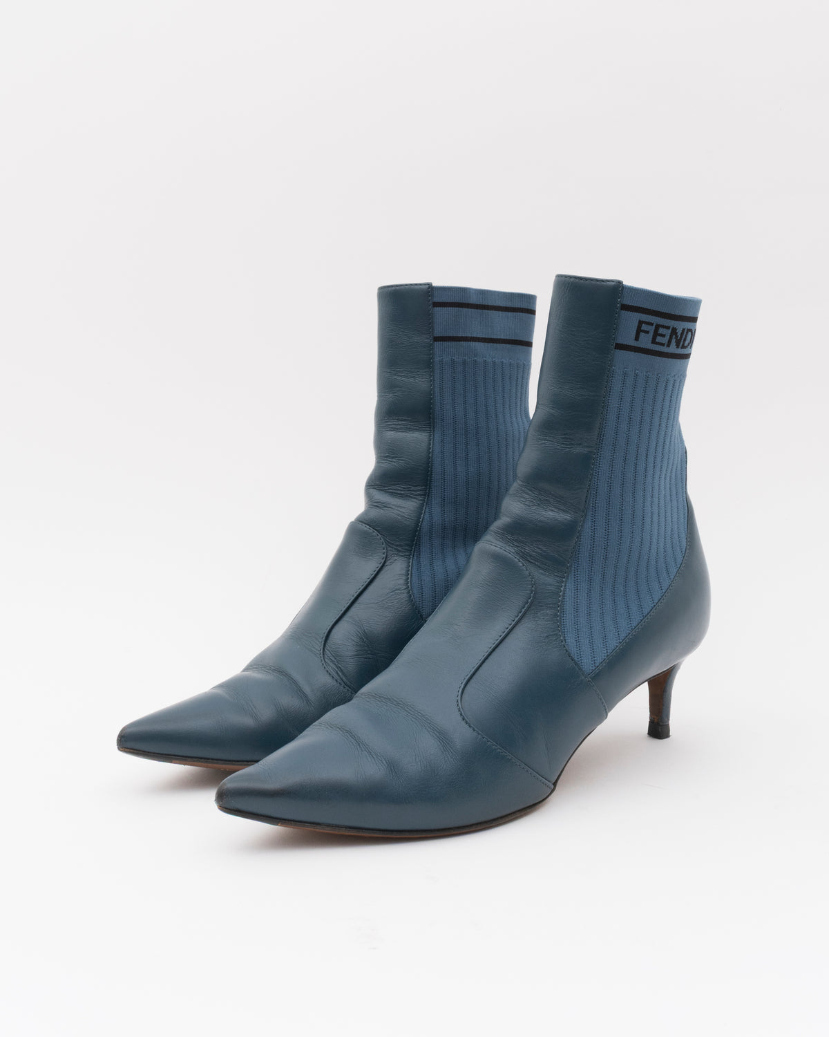 2017 FENDI Rockoko Sock Boots in Blue (37)(as is)
