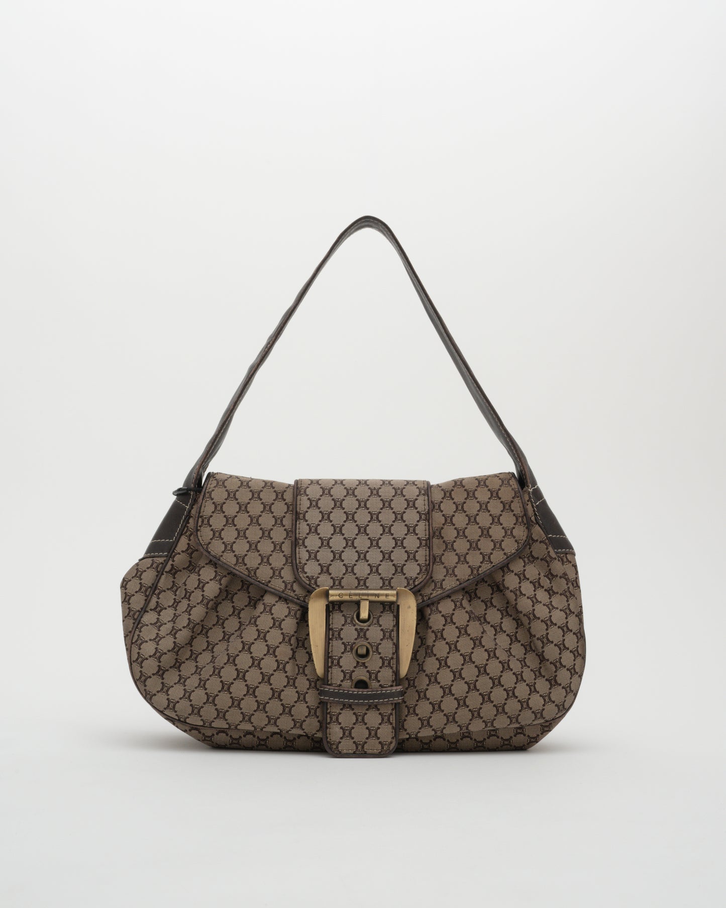 90s CELINE Triomphe Brown Buckle Bag (as is)