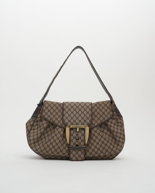 90s CELINE Triomphe Brown Buckle Bag (as is)